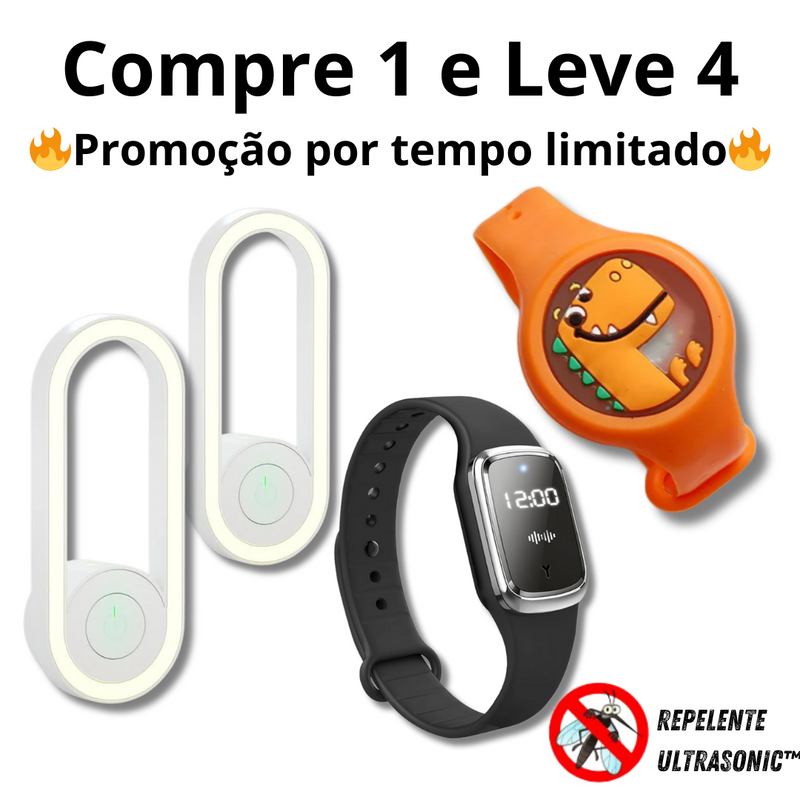 Kit Anti-Dengue - Repelente Ultrasonic™ Compre 1 E LEVE 4 - USB