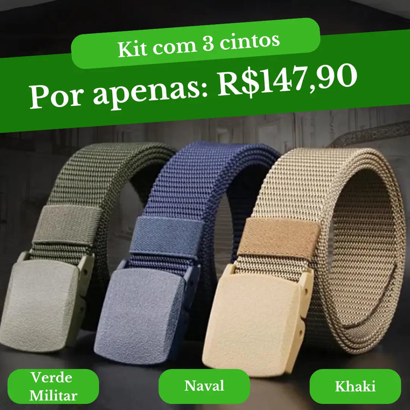 Cinto Militar Veteranos™ Resistente e indetectável - BLACK FRIDAY