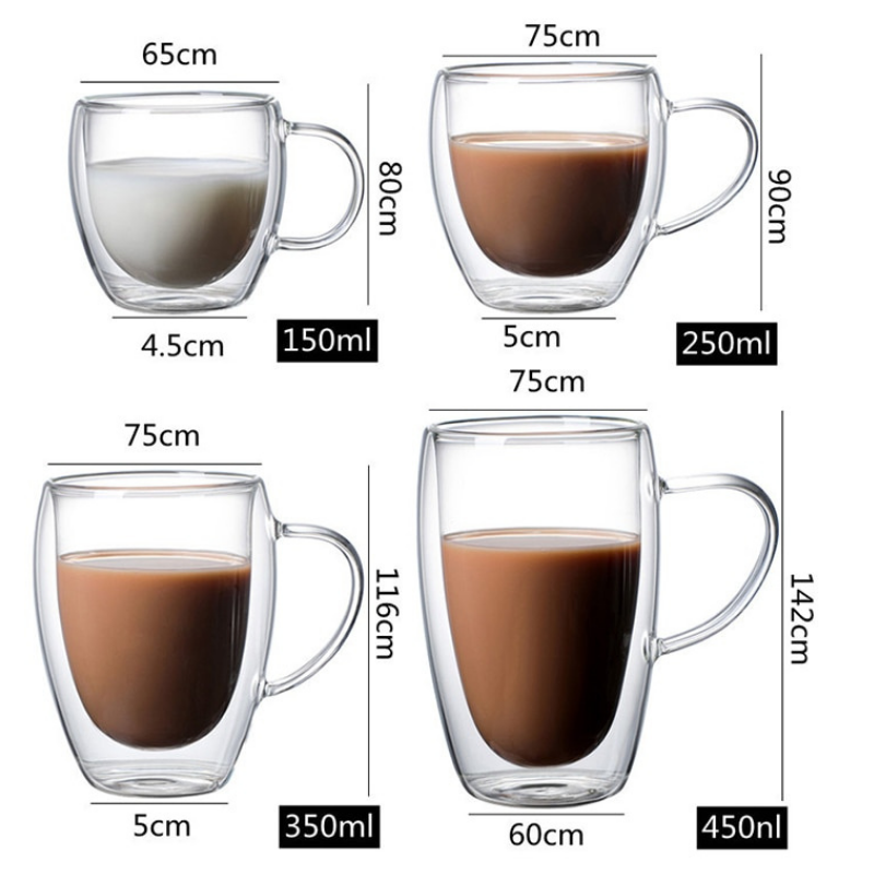 Caneca de vidro borosilicato Double Glass™ - Ksa23