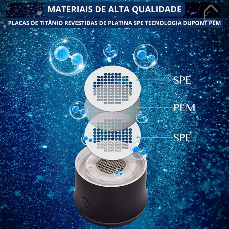 Filtro de Água Elétrico Gerador de Hidrogênio - PureHydroGen - Ksa23