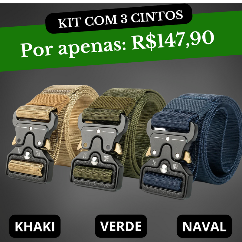 Cinto Militar Tático - Fivela de Metal Original