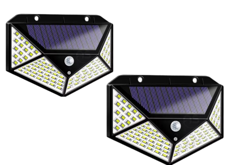 Luminária Solar de Parede 100 LEDs com Sensor de Movimento Lumimax™