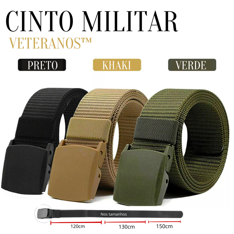 Cinto Militar Veteranos™ Resistente e indetectável