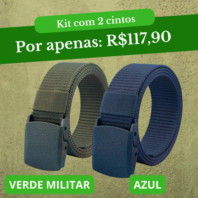 Cinto Militar Veteranos™ Resistente e indetectável 2 UNIDADE