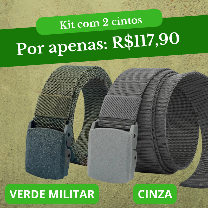 Cinto Militar Veteranos™ Resistente e indetectável 2 UNIDADE