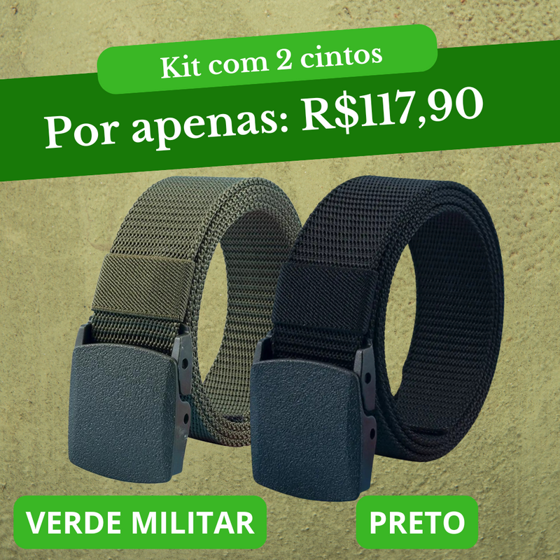 Cinto Militar Veteranos™ Resistente e indetectável 2 UNIDADE