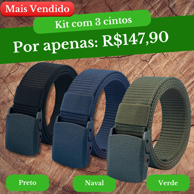 Cinto Militar Veteranos™ Resistente e indetectável - BLACK FRIDAY