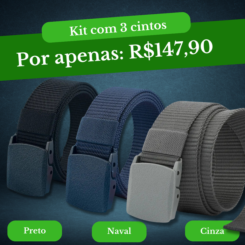 Cinto Militar Veteranos™ Resistente e indetectável - BLACK FRIDAY