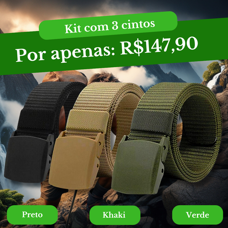 Cinto Militar Veteranos™ Resistente e indetectável - BLACK FRIDAY