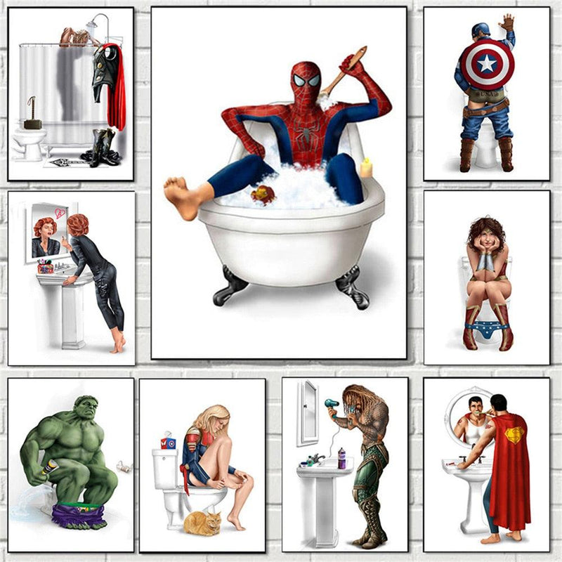 Quadros Disney Toilet Series Super heroes - Ksa23